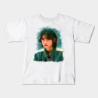 Squid games Hoyeon Jung Kang Sae-byeok artistic portrait Kids T-Shirt